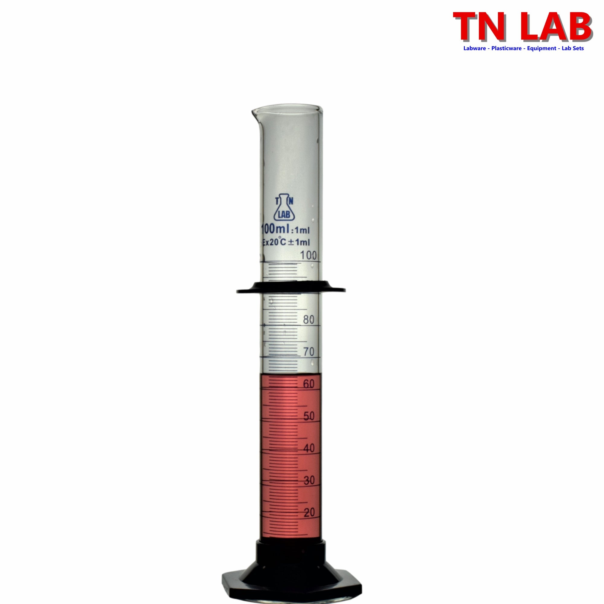 Measuring Cylinder 100ml Class A Borosilicate Glass Plastic Base - TN LAB Supply