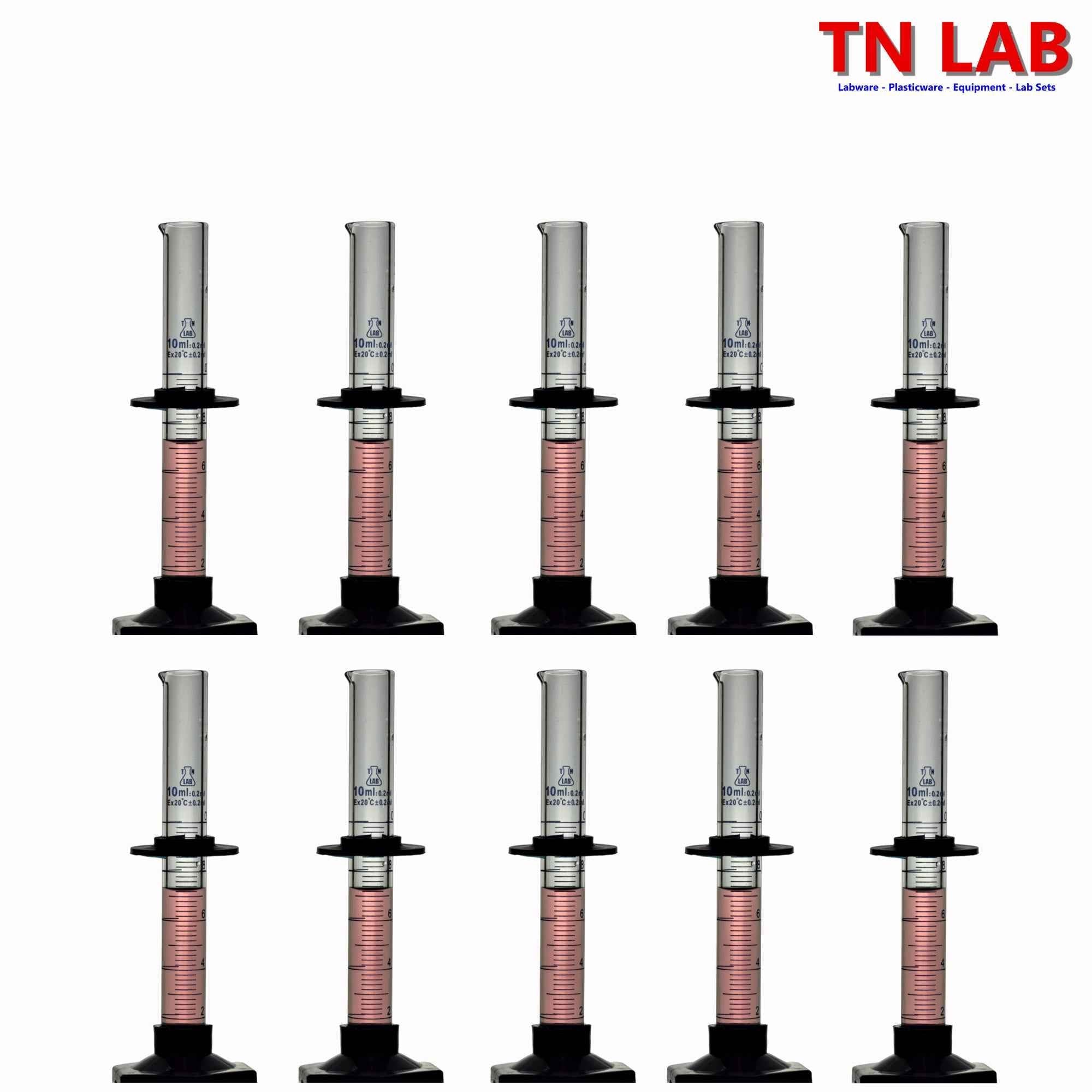Measuring Cylinder 10ml Class A Borosilicate Glass with Plastic Base - TN LAB Supply