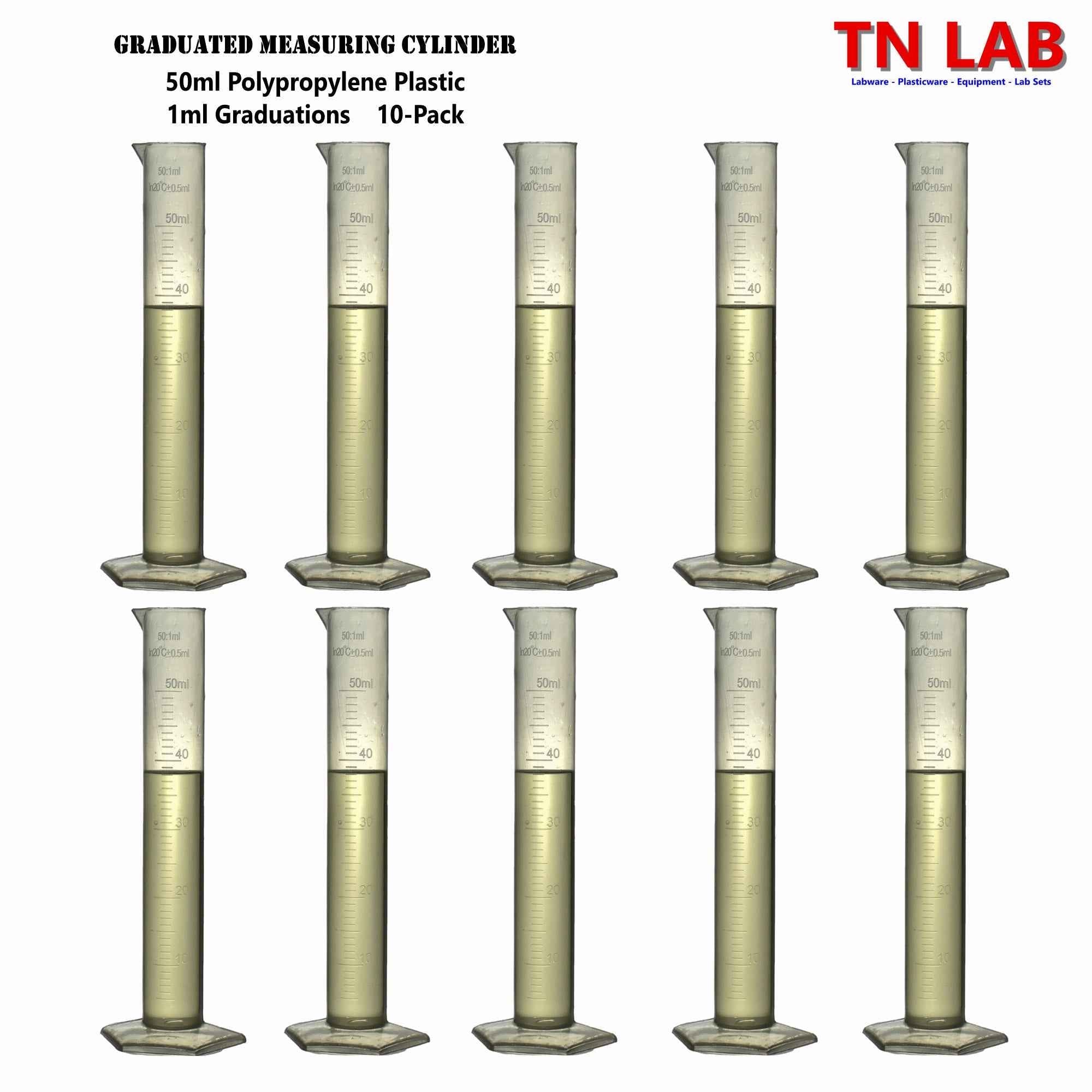 Measuring Cylinder Family Graduated Polypropylene 25ml - 50ml - 100ml - 250ml - 500ml - 1L - TN LAB Supply
