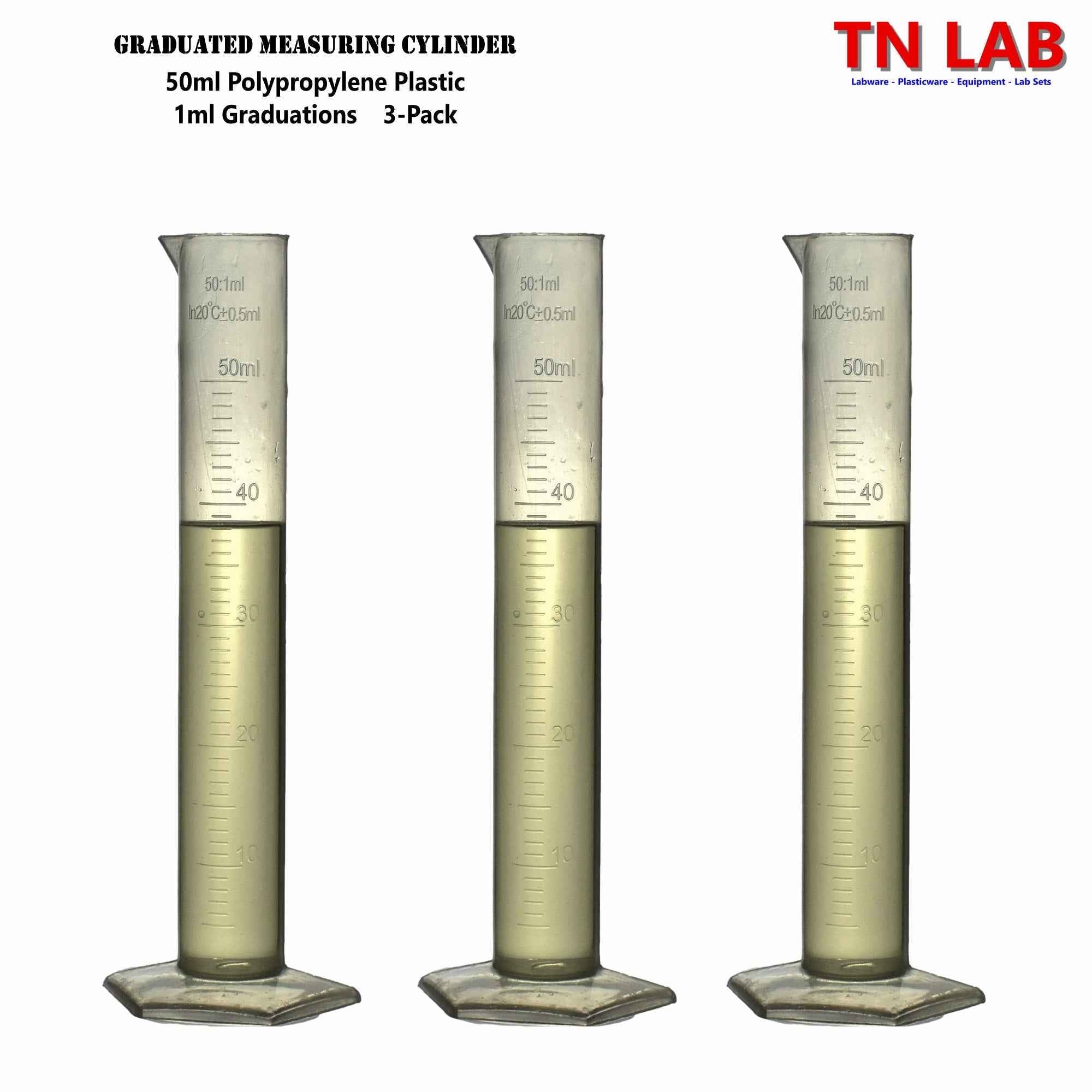 Measuring Cylinder Family Graduated Polypropylene 25ml - 50ml - 100ml - 250ml - 500ml - 1L - TN LAB Supply