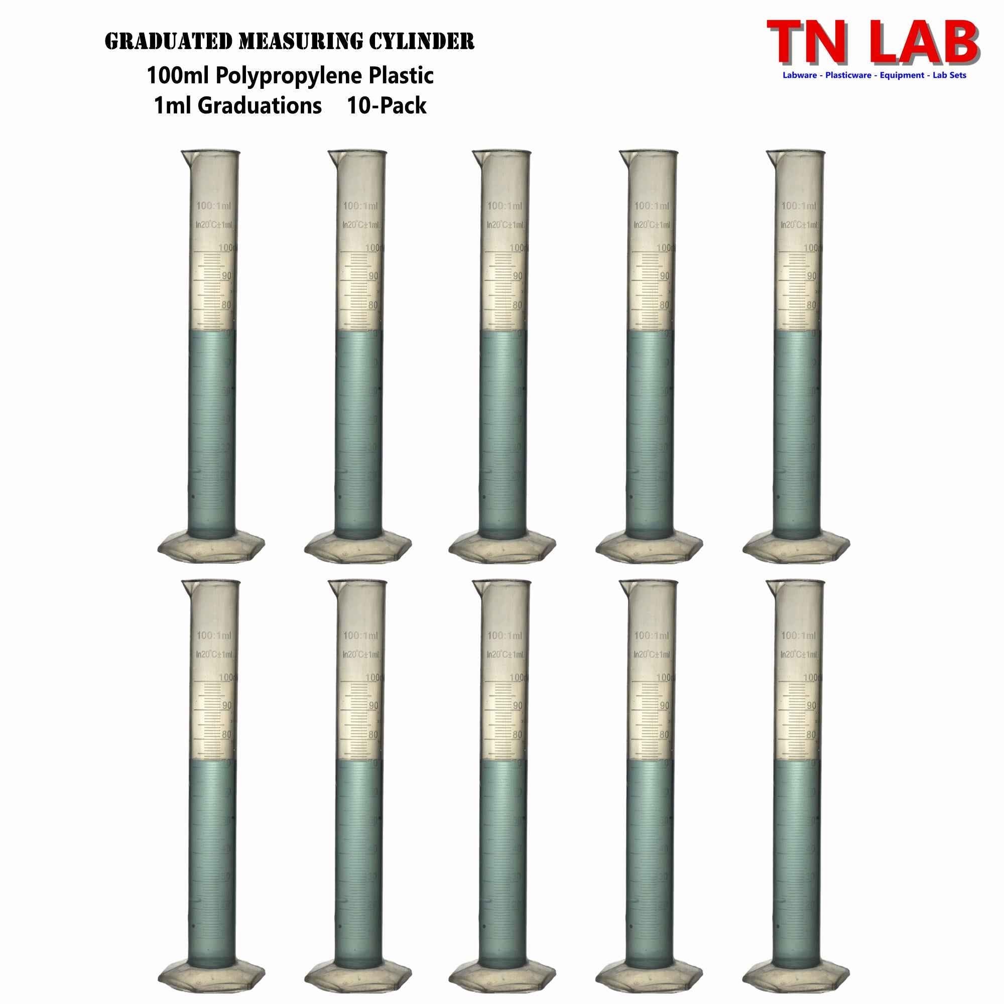 Measuring Cylinder Family Graduated Polypropylene 25ml - 50ml - 100ml - 250ml - 500ml - 1L - TN LAB Supply