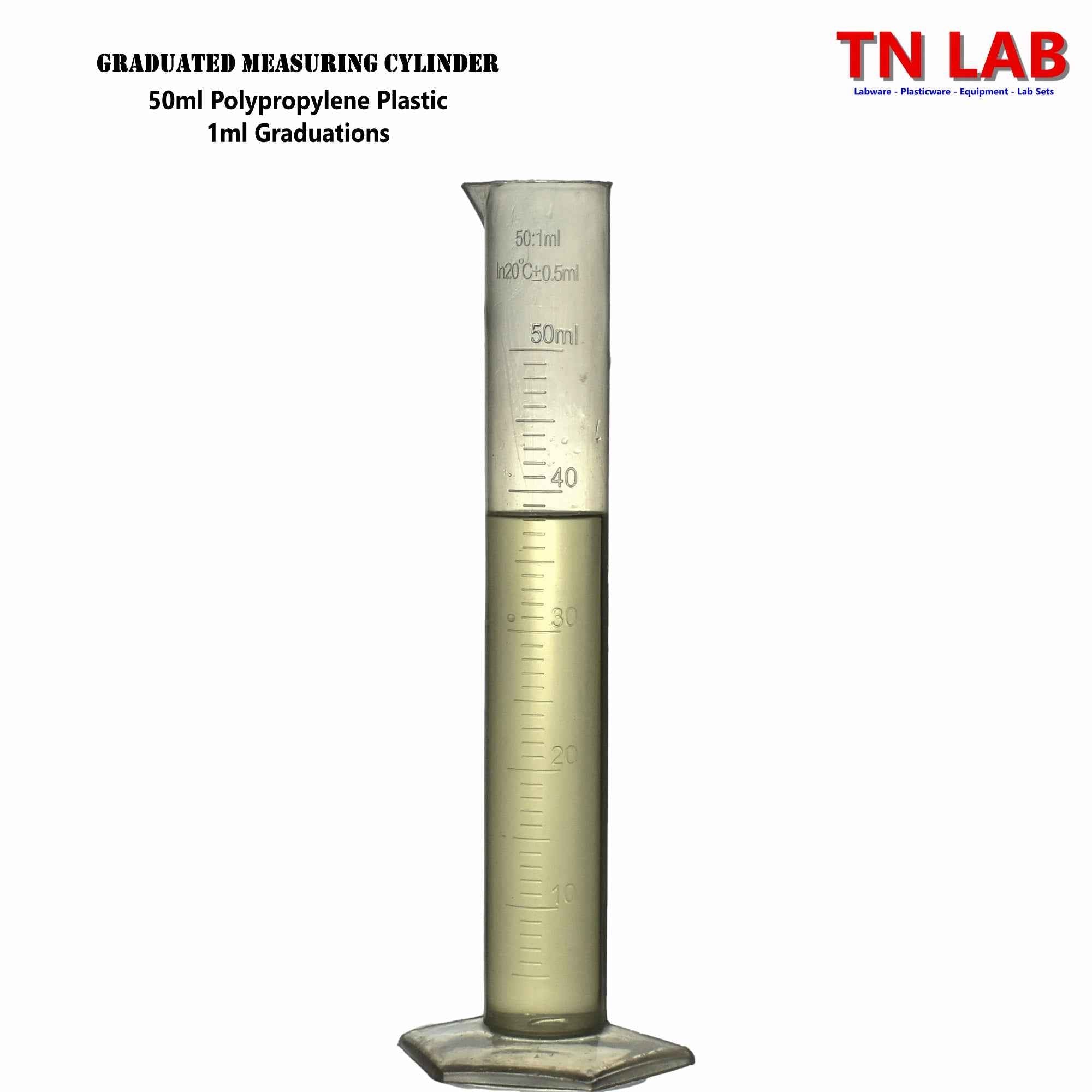 Measuring Cylinder Family Graduated Polypropylene 25ml - 50ml - 100ml - 250ml - 500ml - 1L - TN LAB Supply