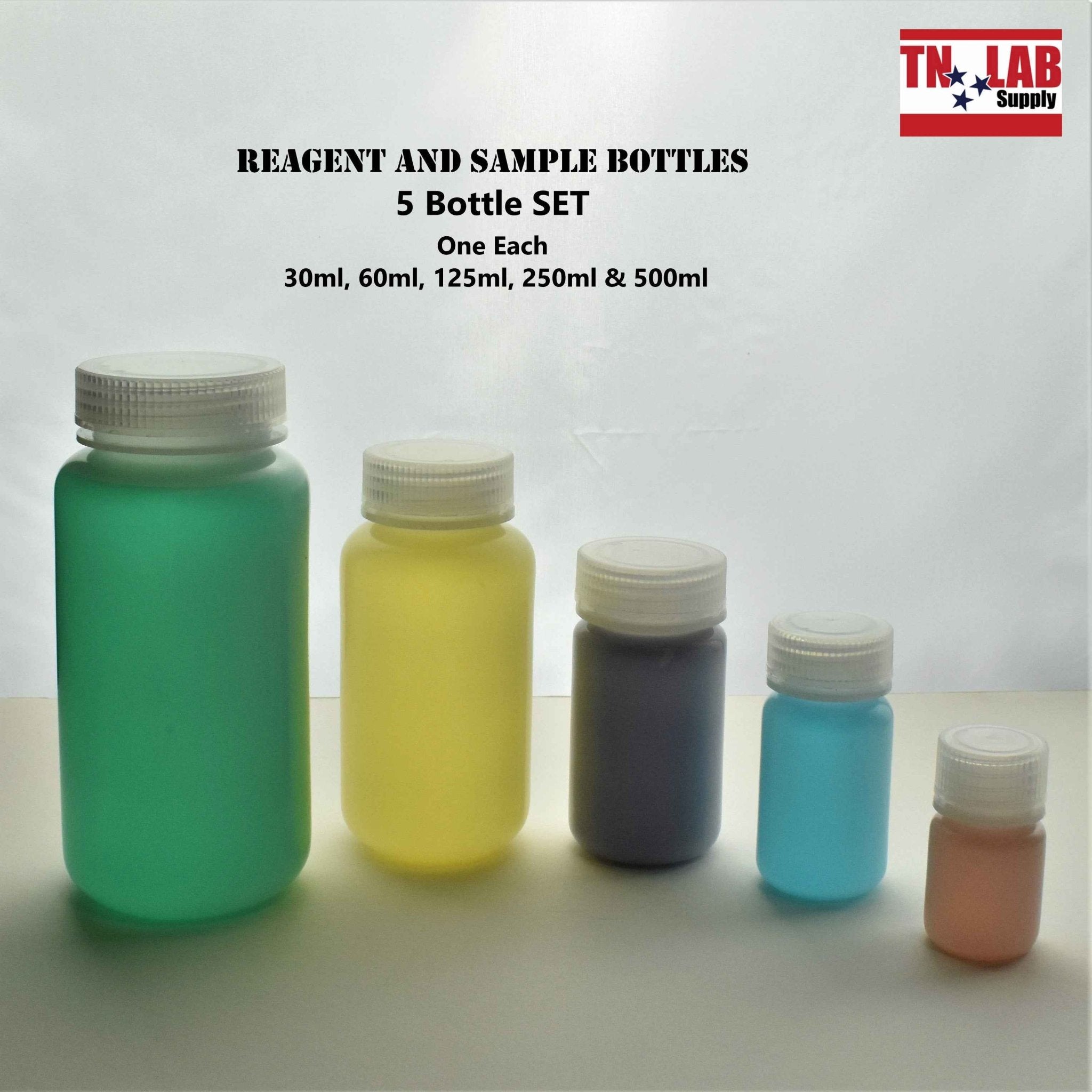Reagent Wide - Mouth Sample Storage Bottle Polypropylene Plastic Family - TN LAB Supply