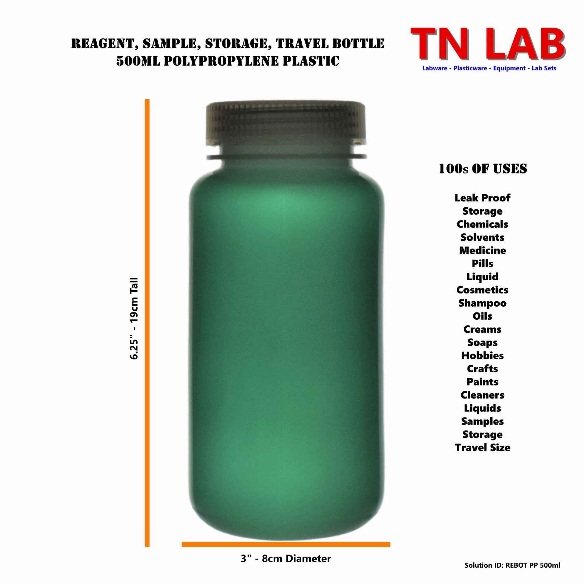 Reagent Wide - Mouth Sample Storage Bottle Polypropylene Plastic Family - TN LAB Supply