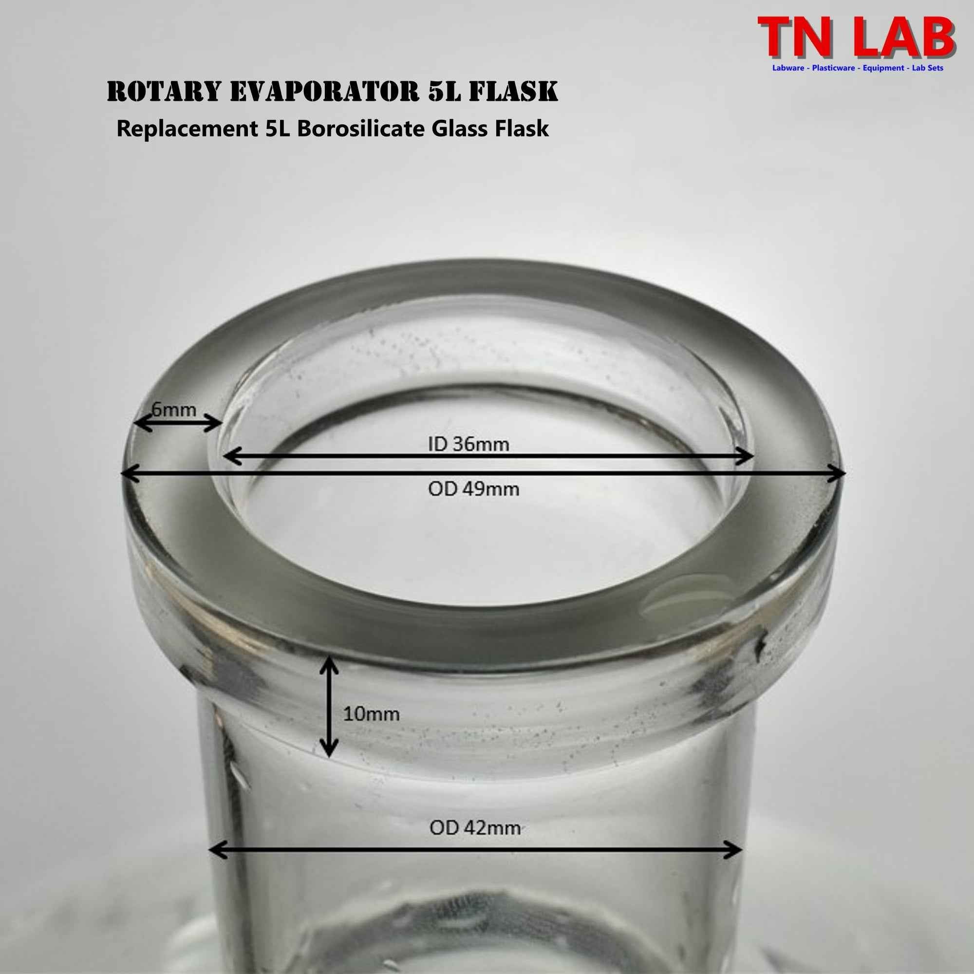 Round Bottom Boiling Flask 5000ml 5L Rotovap Flask Replacement Rotary Flask - TN LAB Supply