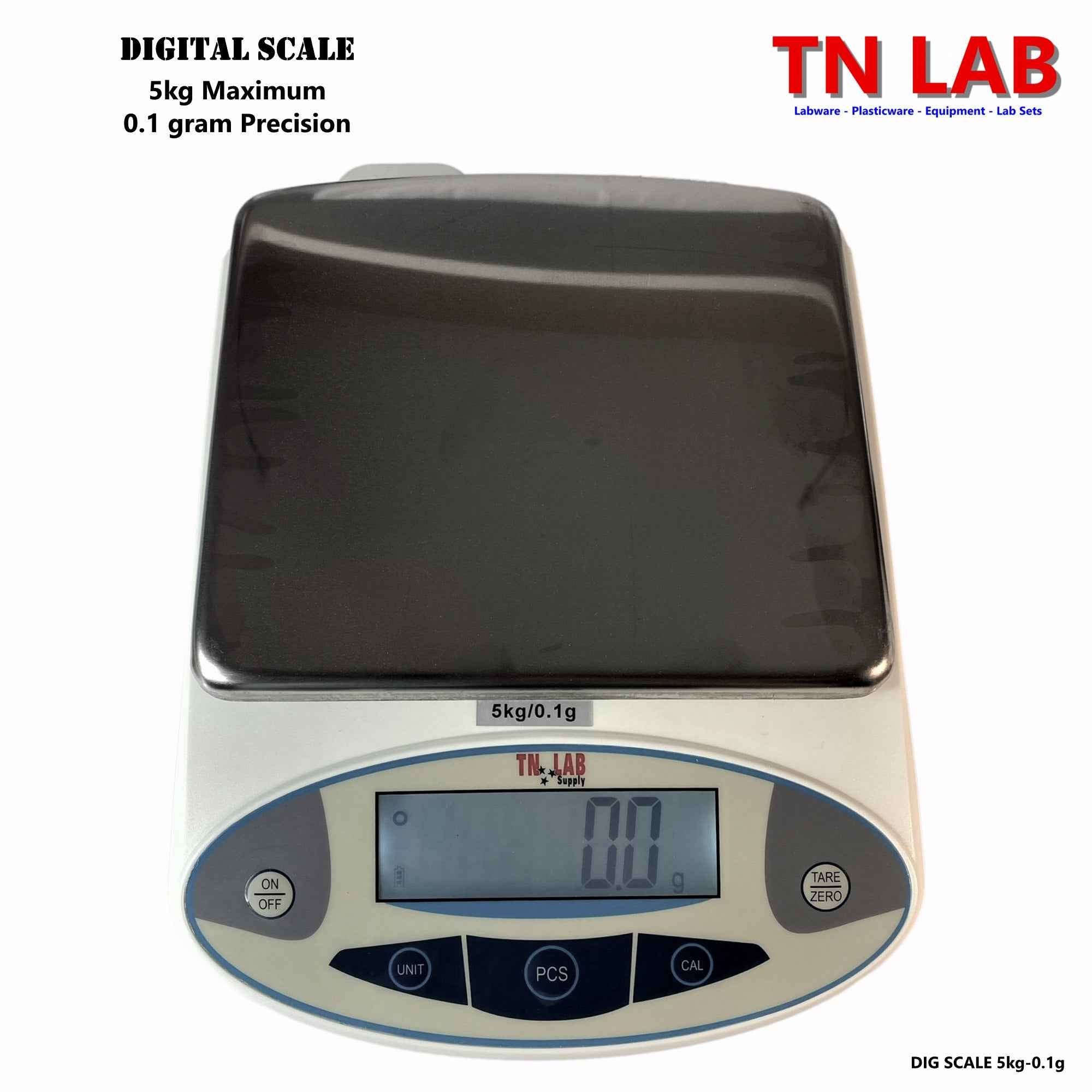 Scale Digital Electronic - 0.1 gram Precision - 5kg Max Laboratory Chemistry Kitchen Scientific Digital Scale - TN LAB Supply
