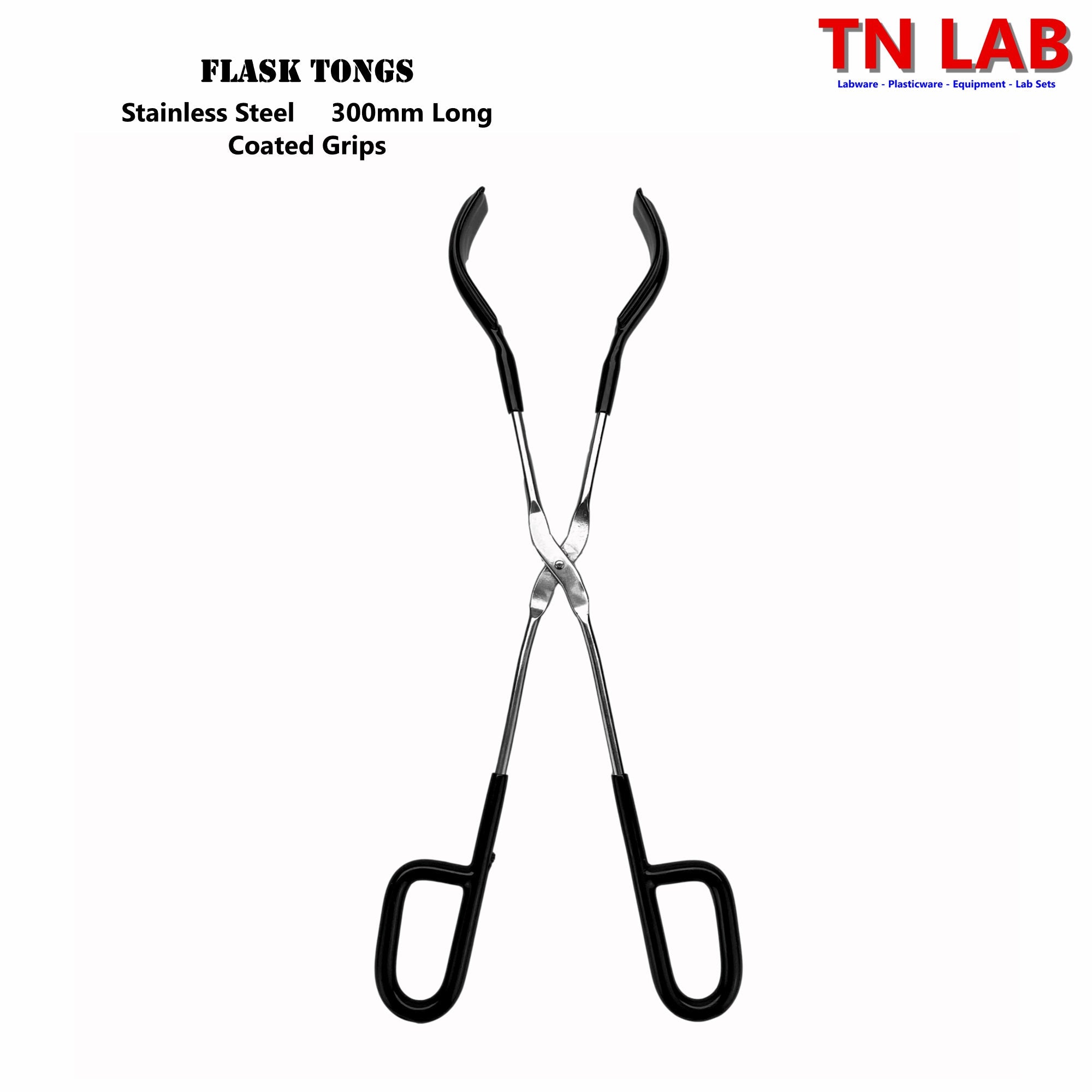 Tongs Flask Stainless Steel Coated Tongs and Handle 30cm 12" Flask Tongs - TN LAB Supply