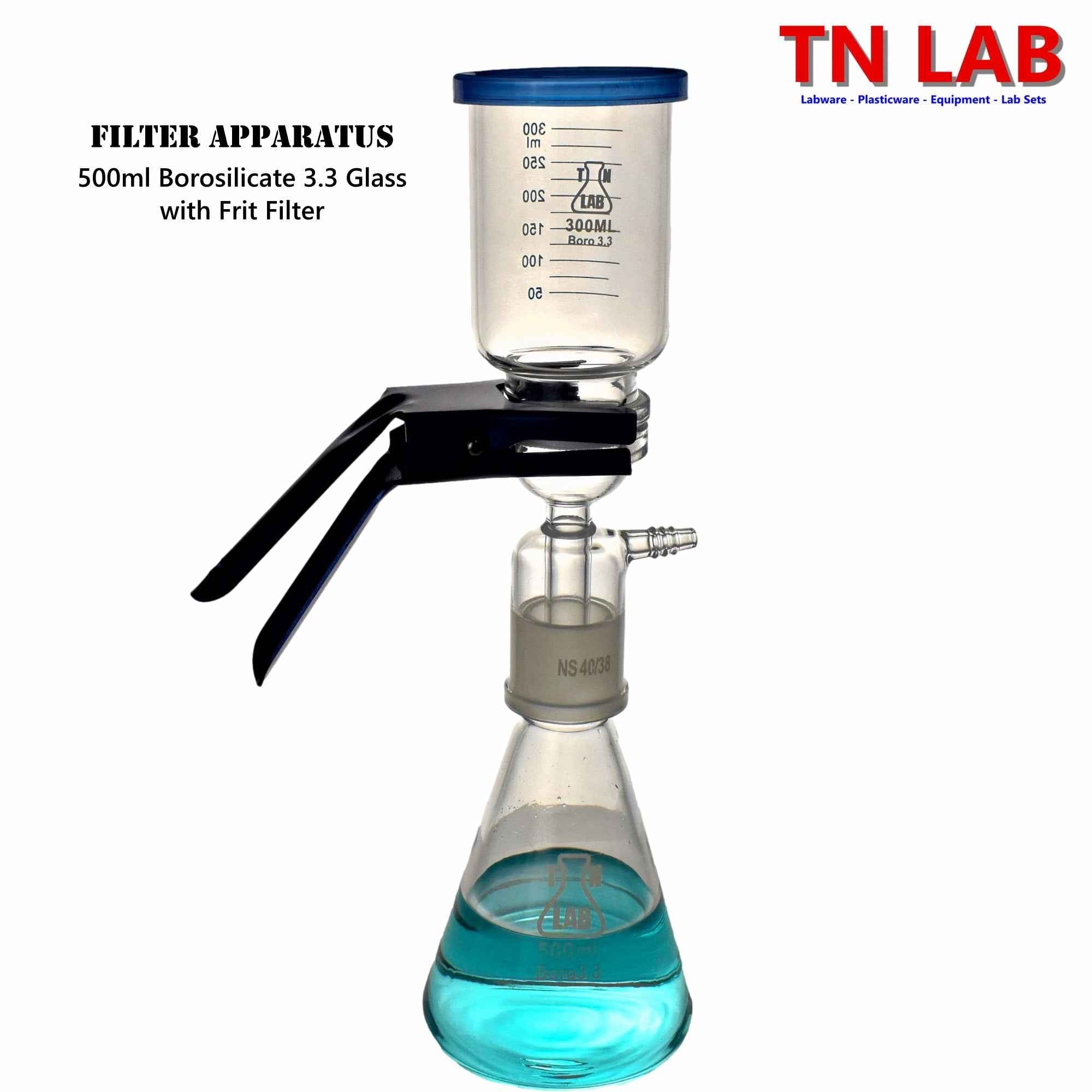 Vacuum Filtration Apparatus Kit Frit Filter Borosilicate Glass 500ml - TN LAB Supply
