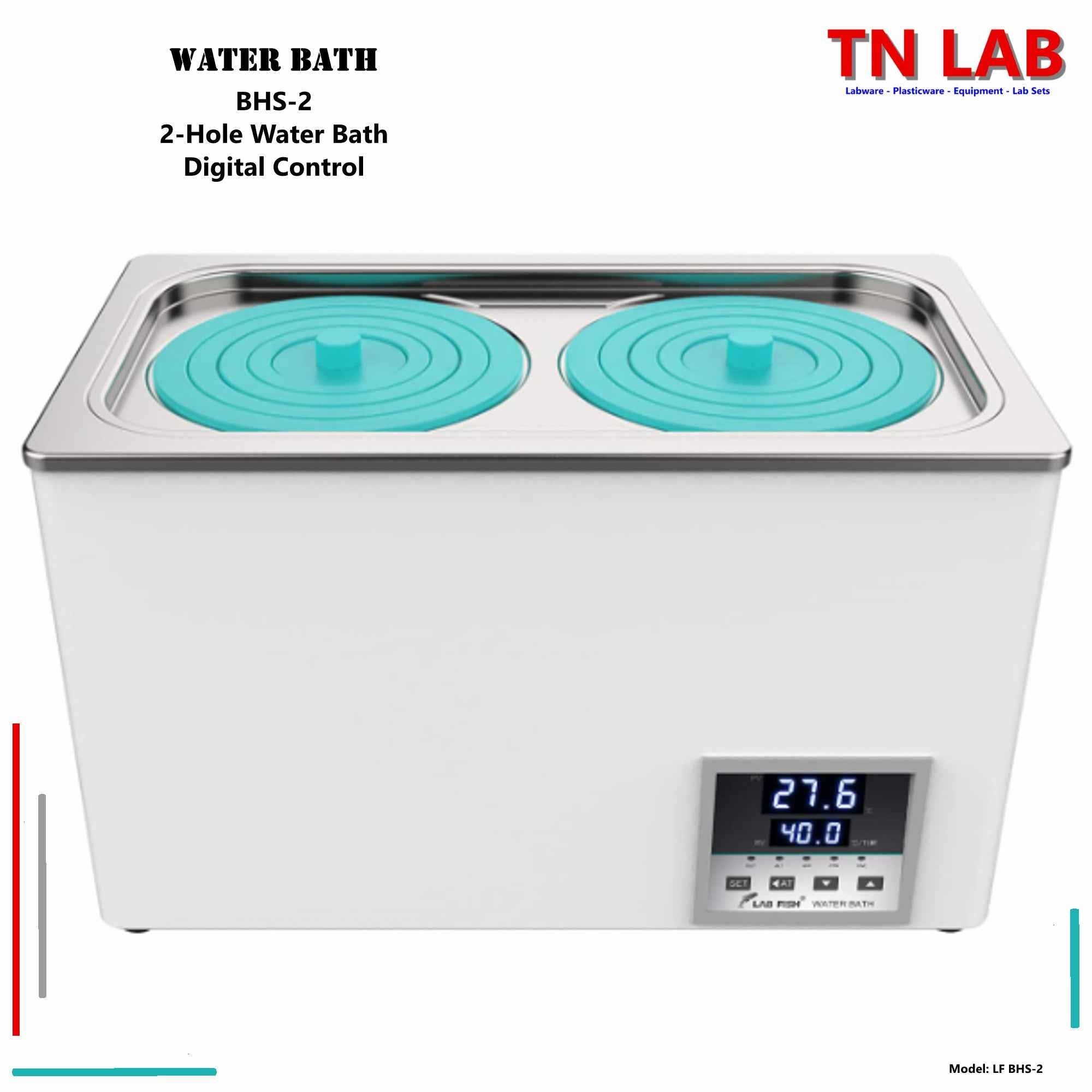 Water Bath BHS - 2 Dual Hole Digital Control with 360 Degree Heating 2 - Holes - TN LAB Supply