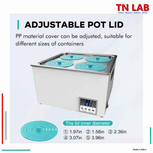 Water Bath BHS - 4 Quad - Hole Digital Control with 360 Degree Heating 4 - Hole - TN LAB Supply