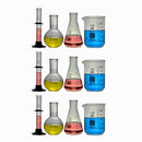 TN LAB Supply Lab Set of 4, 500ml Beaker - 250ml Erlenmeyer Flask - 250ml Flat Bottom Boiling Flask - 25ml Graduated Measuring Cylinder