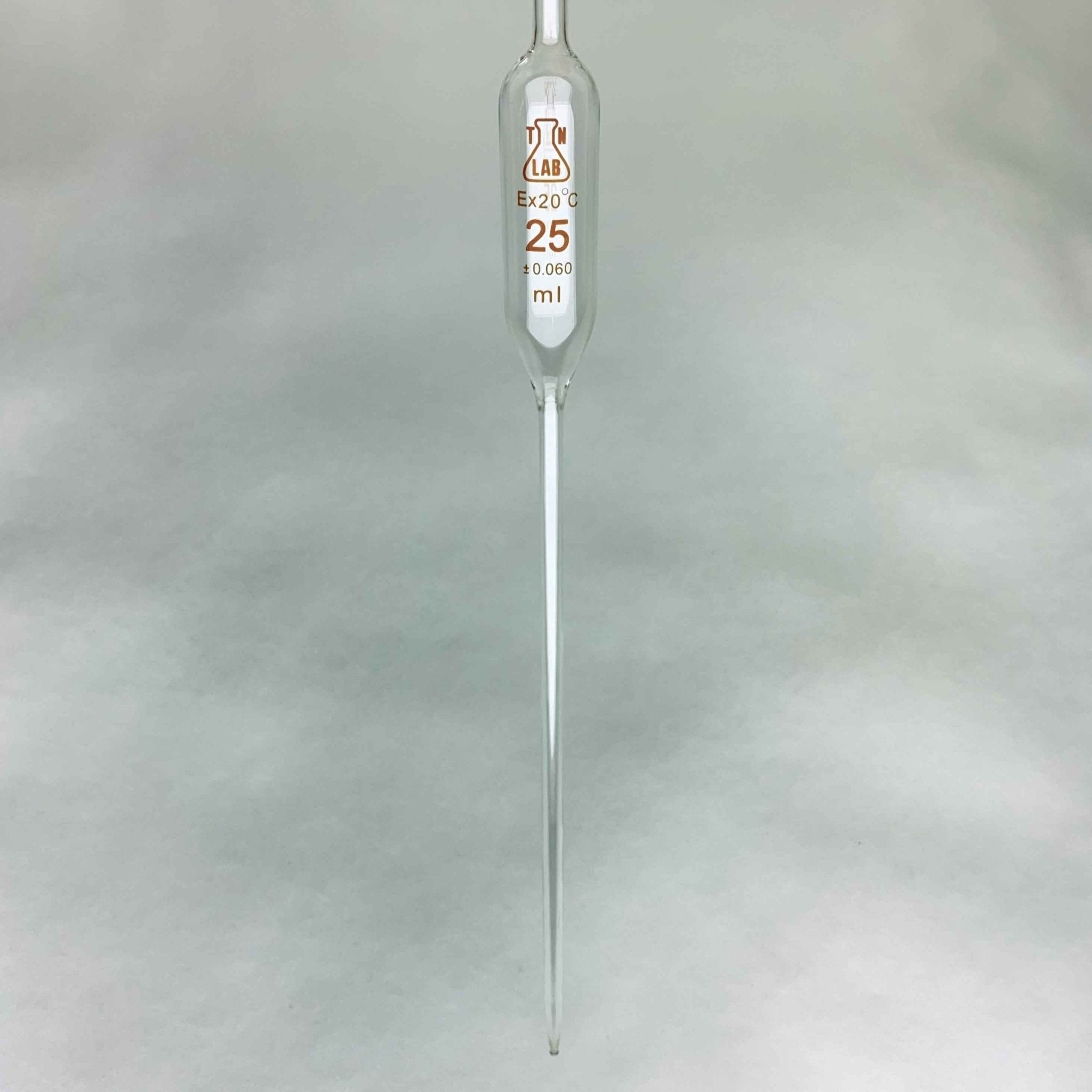 Pipette Volumetric Bulb Form 25 ml Borosilicate Glass 25ml 0.06ml Accuracy Blue 10 - Pack - TN LAB Supply