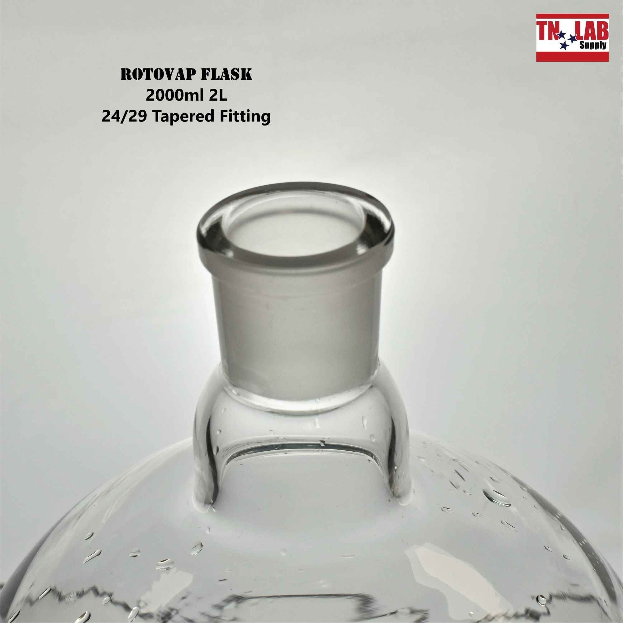 Short - Path Round Bottom Boiling Flask 2000ml 2L with 24/29 Tapered Fitting Short - Path Replacement Flask - TN LAB Supply