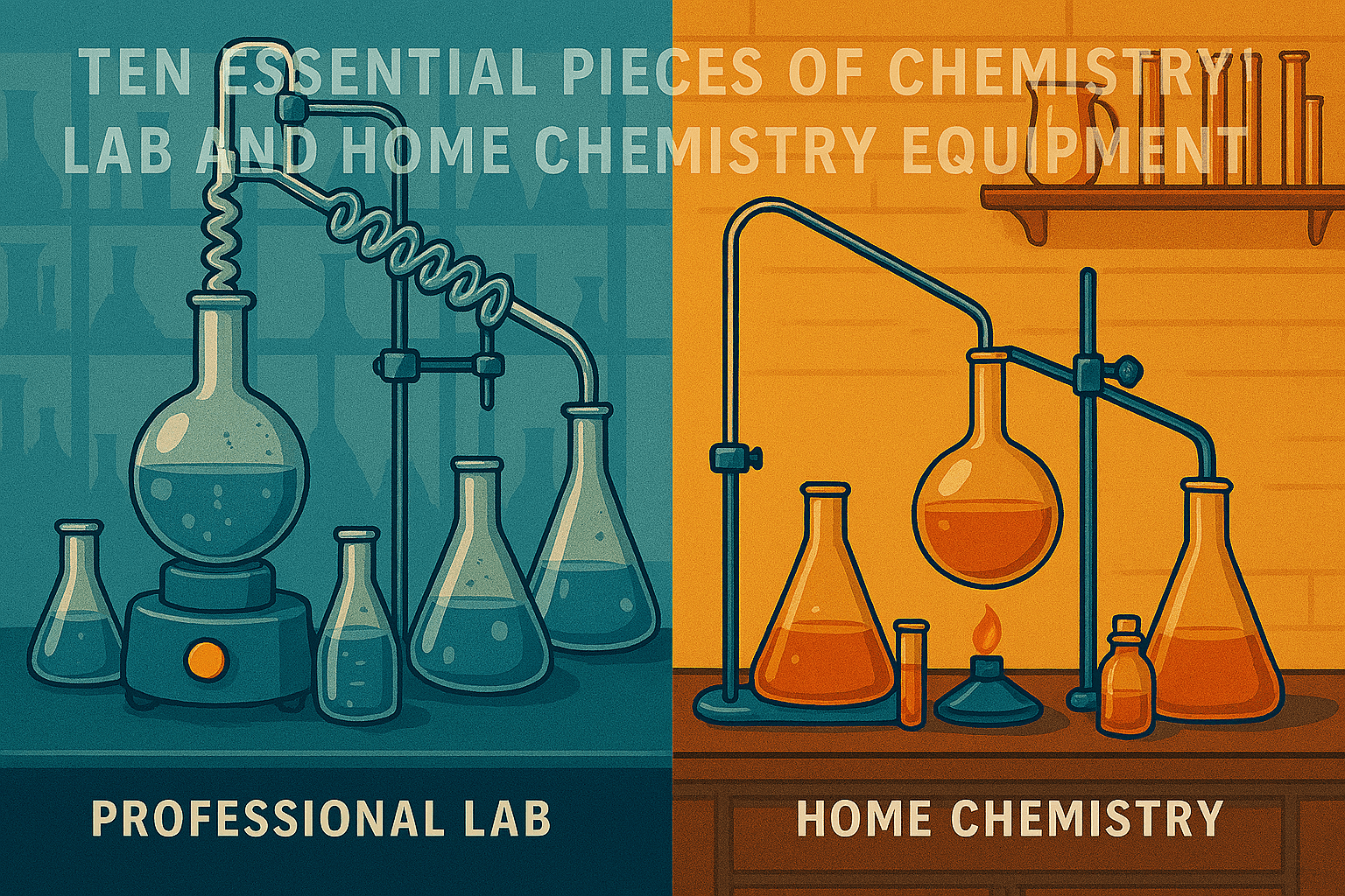 10 Chemistry Lab and Distillation Essentials: Key Glassware and Tools for Professional and Home Chemistry and Distillation - TN LAB Supply