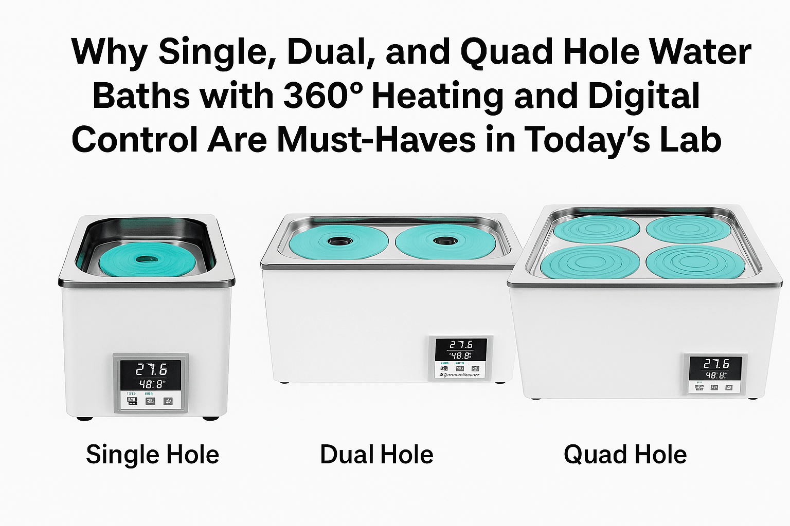Why Modern Labs Need Single, Dual, and Quad Hole Water Baths With 360° Heating and Digital Control - TN LAB Supply