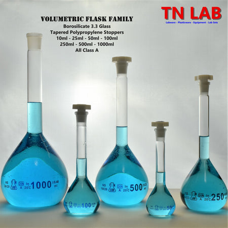 TN LAB Supply Volumetric Flask Family Borosilicate 3.3 Glass