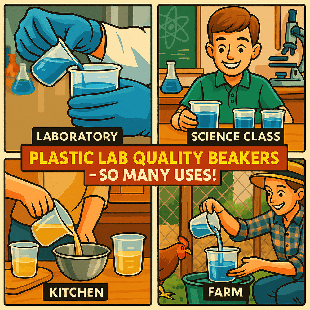 Beakers Polypropylene Plastic Lab Quality 50ml to 5000ml