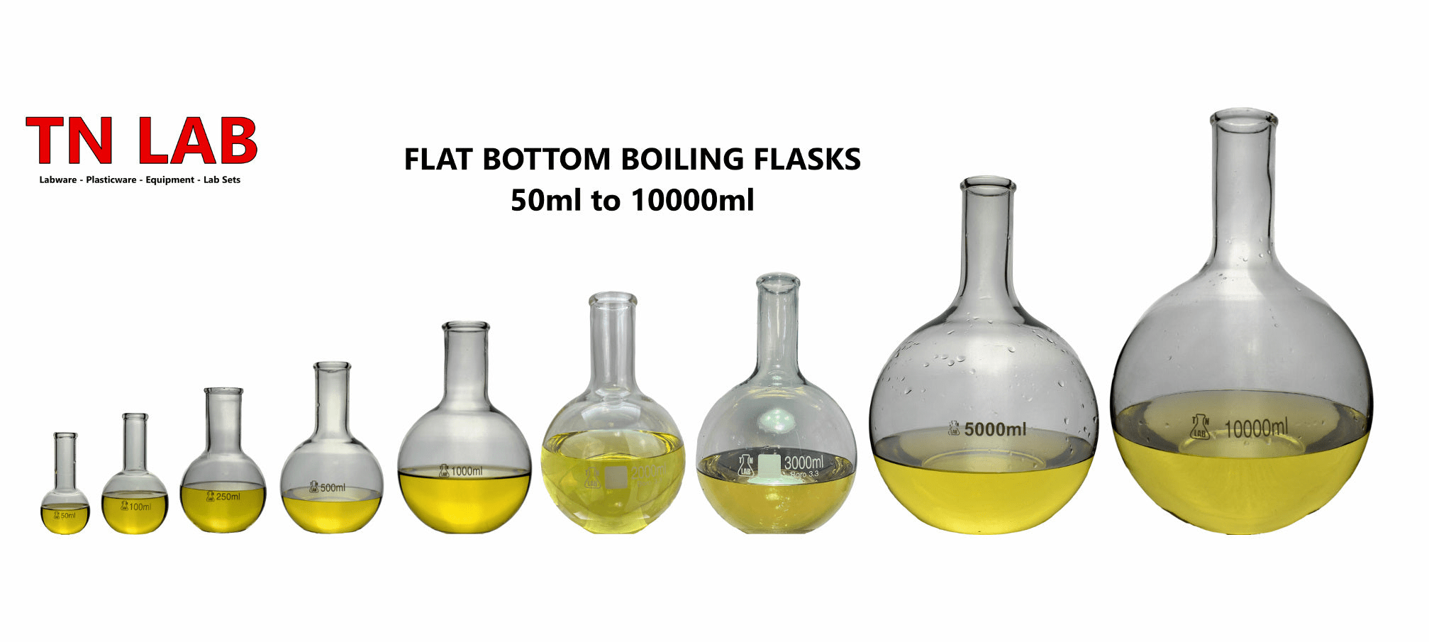 Flat Bottom Boiling Flasks - TN LAB Supply