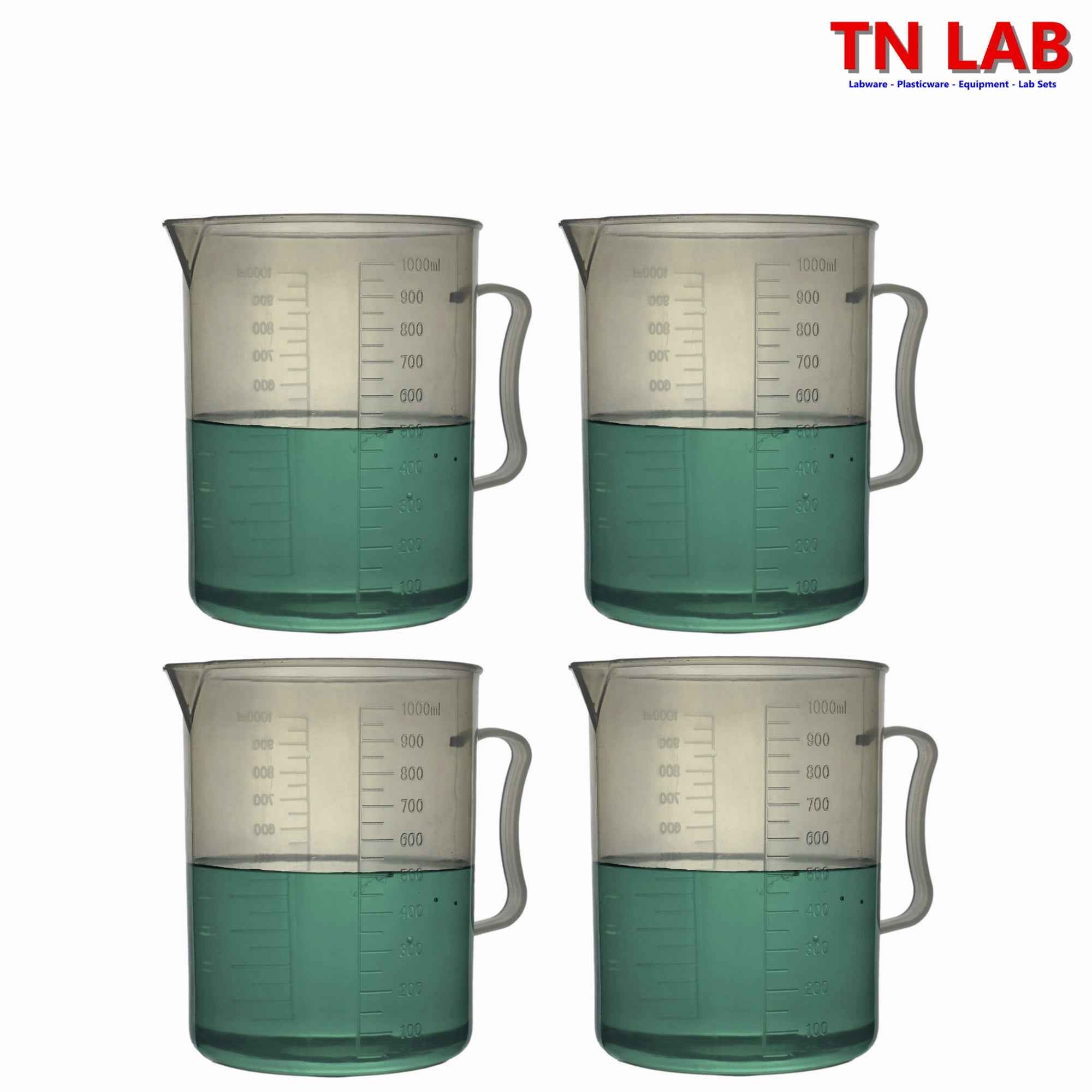 Pitcher Beaker Measuring Cup 1000ml 1L Strong Handle Polypropylene Graduated