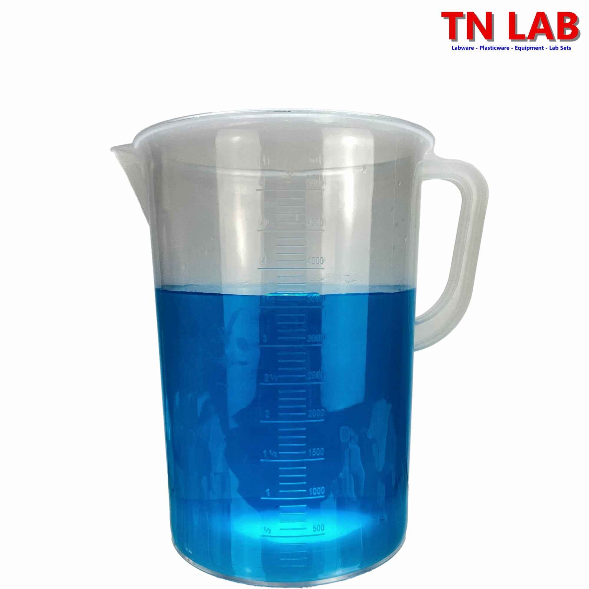 5L Pitcher Beaker "The Beast" Ultra-Strong Handle Polypropylene with Graduations