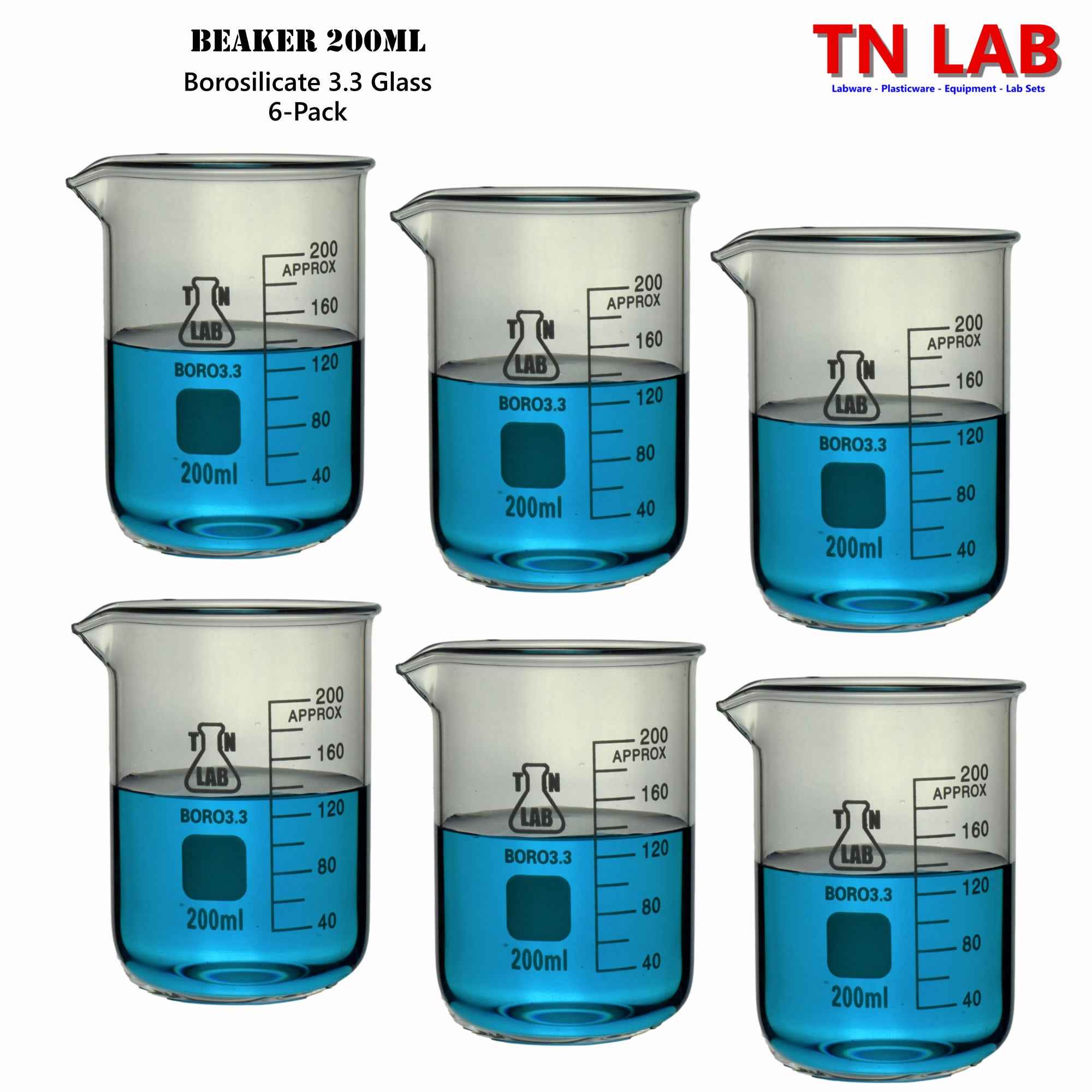 Beaker Borosilicate Glass with Graduations 200ml