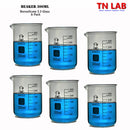 TN LAB Beaker 300ml Borosilicate 3.3 Glass 6-Pack