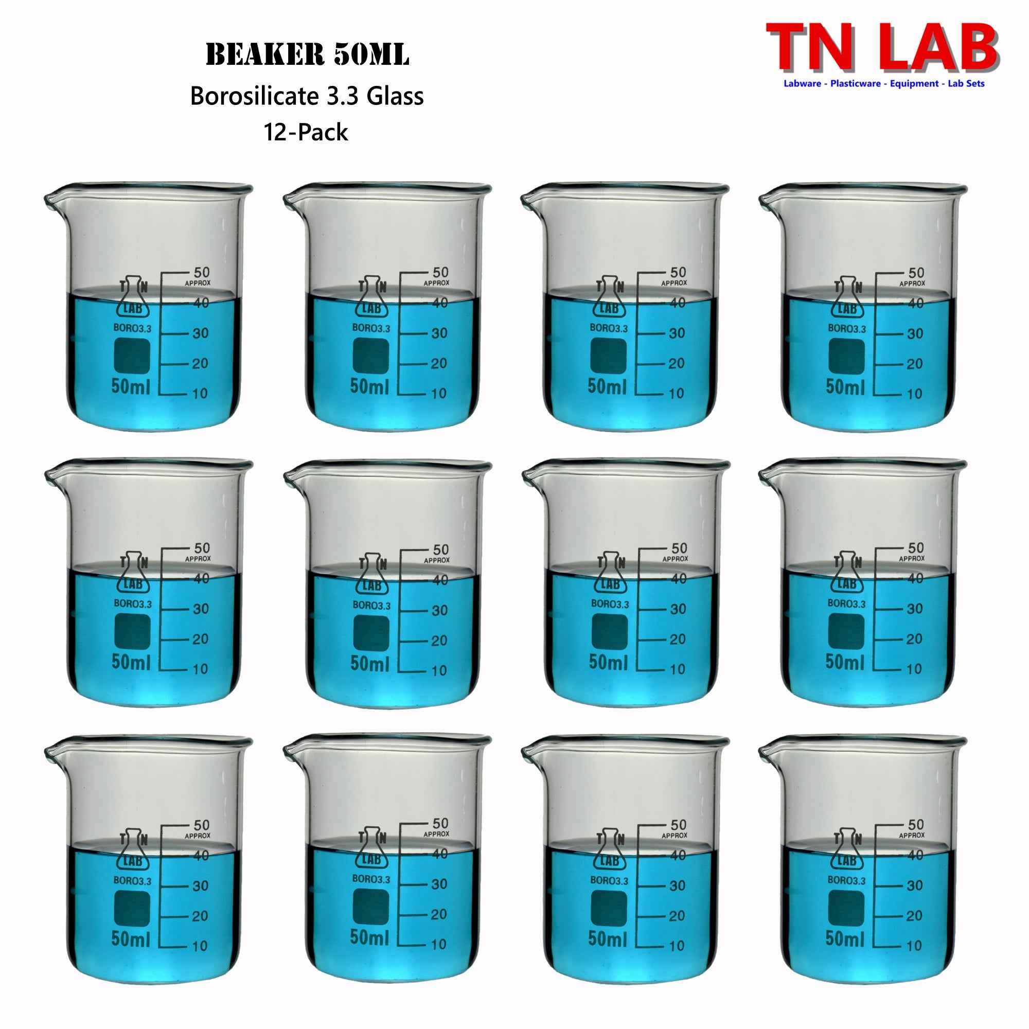 Beaker Borosilicate Glass with Graduations 50ml