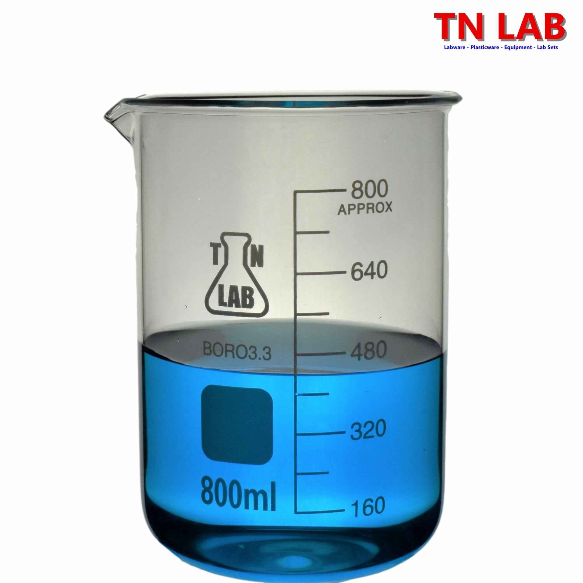 Beaker Borosilicate Glass with Graduations 800ml