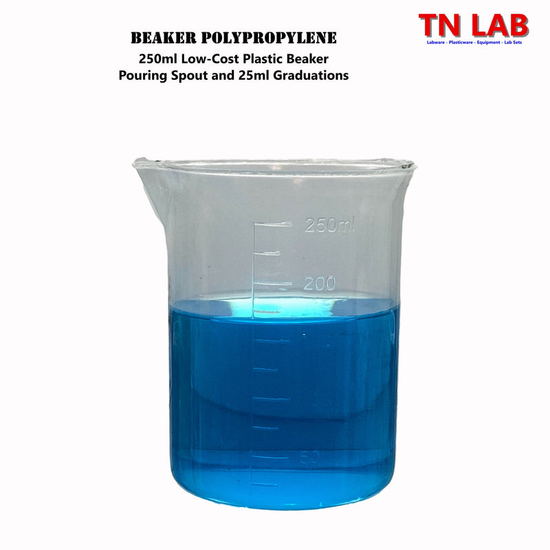TN LAB Supply 250ml Beaker Low-Cost Polypropylene