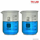 TN LAB Beaker 500ml Borosilicate 3.3 Glass 2-Pack