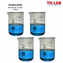 TN LAB Supply Beaker Borosilicate 3.3 Glass 800ml 4-Pack