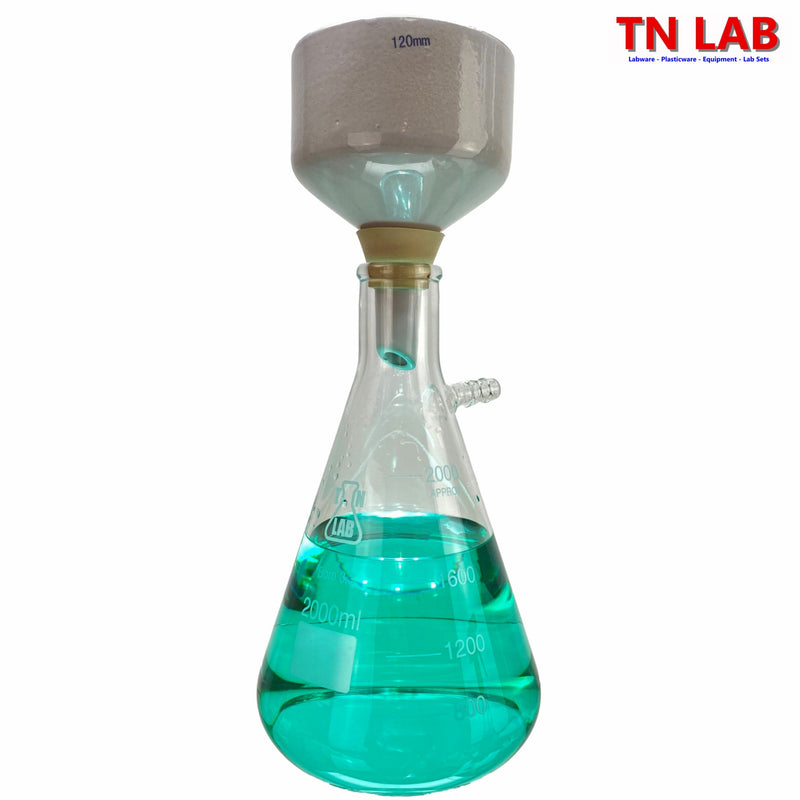 TN LAB Supply Buchner Funnel Kit 2000ml 2L Filter Flask Vacuum Flask and 120mm Buchner Funnel