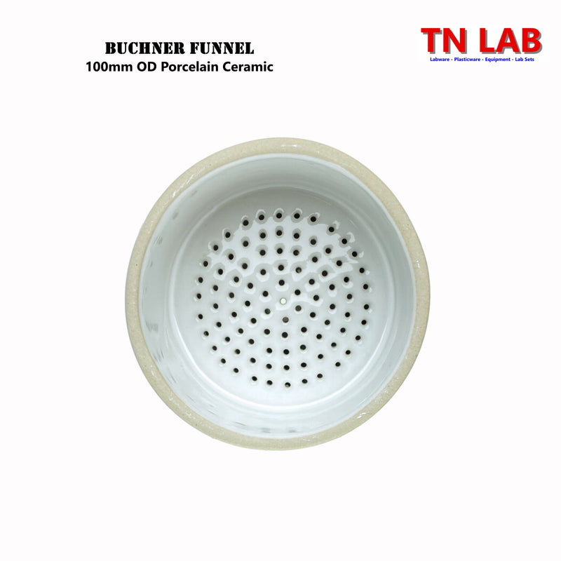 TN LAB Supply 100mm Buchner Funnel 100mm Porcelain Ceramic
