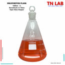 TN LAB Supply Erlenmeyer Flask 1000ml 1L 1Liter Borosilicate 3.3 Glass with Tapered Glass Stopper