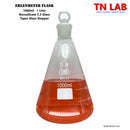 Erlenmeyer Flask 1000ml 1L Borosilicate 3.3 Glass with 24/25 Jointed Glass Stopper