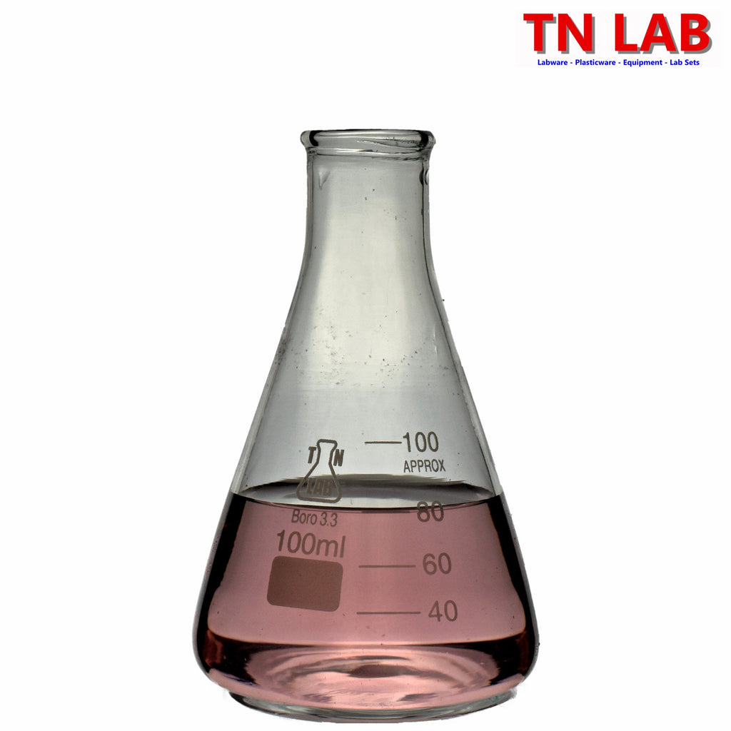 Pallone Conico Erlenmeyer In Vetro Borosilicato 100ml - Con Tappo E Graduazione, Resistente Al Calore - Foto 2