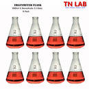 TN LAB Supply 1000ml 1L Erlenmeyer Flask Conical Flask Borosilicate 3.3 Glass 8-Pack