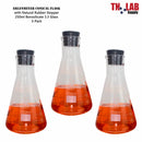 TN LAB Supply 250ml Erlenmeyer Flask with Rubber Stopper Borosilicate 3.3 Glass