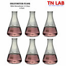 TN LAB 100ml Erlenmeyer Conical Flask Borosilicate 3.3 Glass 6-Pack