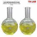 TN LAB Supply 2000ml 2L Flat Bottom Boiling Flask Thick-Wall Borosilicate 3.3 Glass 2-Pack