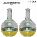 TN LAB Supply 3000ml 3L Flat Bottom Boiling Flask Thick-Wall Borosilicate 3.3 Glass 2-Pack
