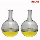 TN LAB Supply 5000ml 5L Flat Bottom Boiling Flask Thick-Wall Borosilicate 3.3 Glass 2-Pack
