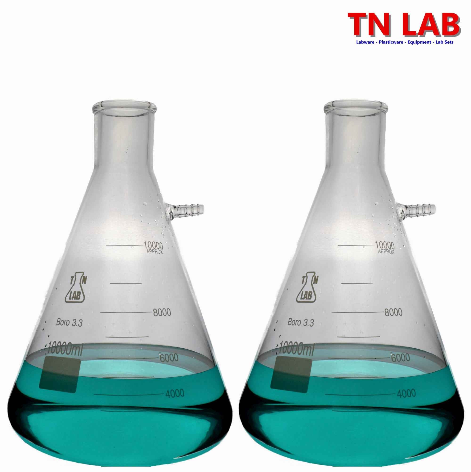 Filter Flask Borosilicate Glass Buchner Vacuum Flask Side Arm Huge 10000ml 10L