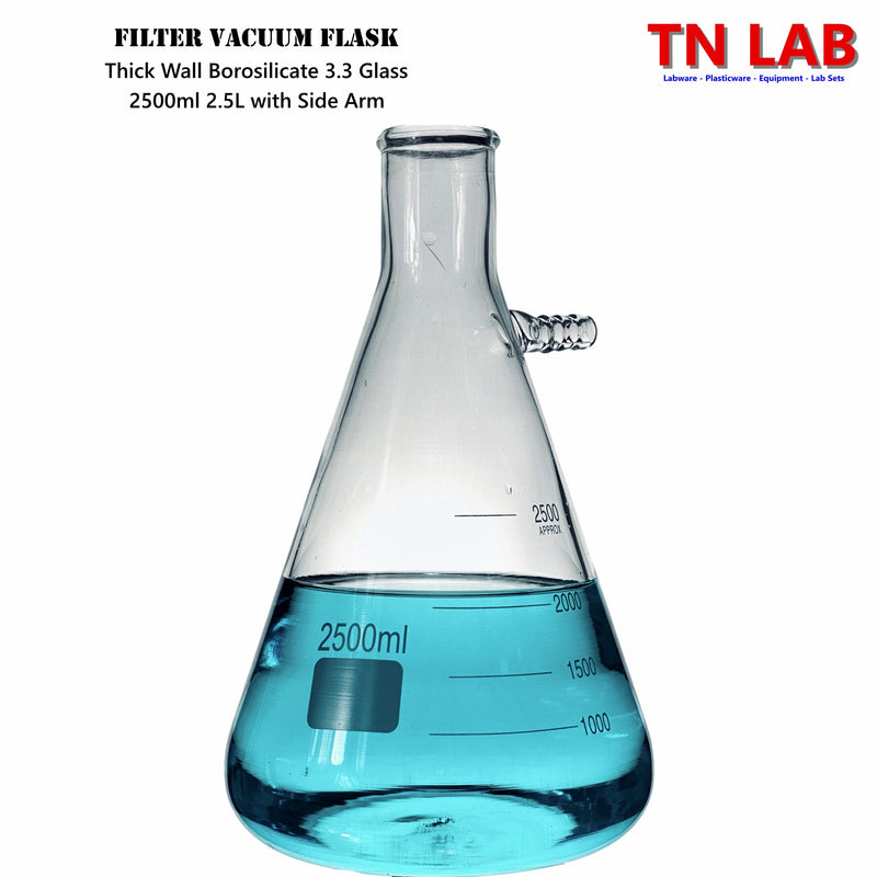 TN LAB Supply 2500ml 2.5L Filter Vacuum Flask Borosilicate 3.3 Glass