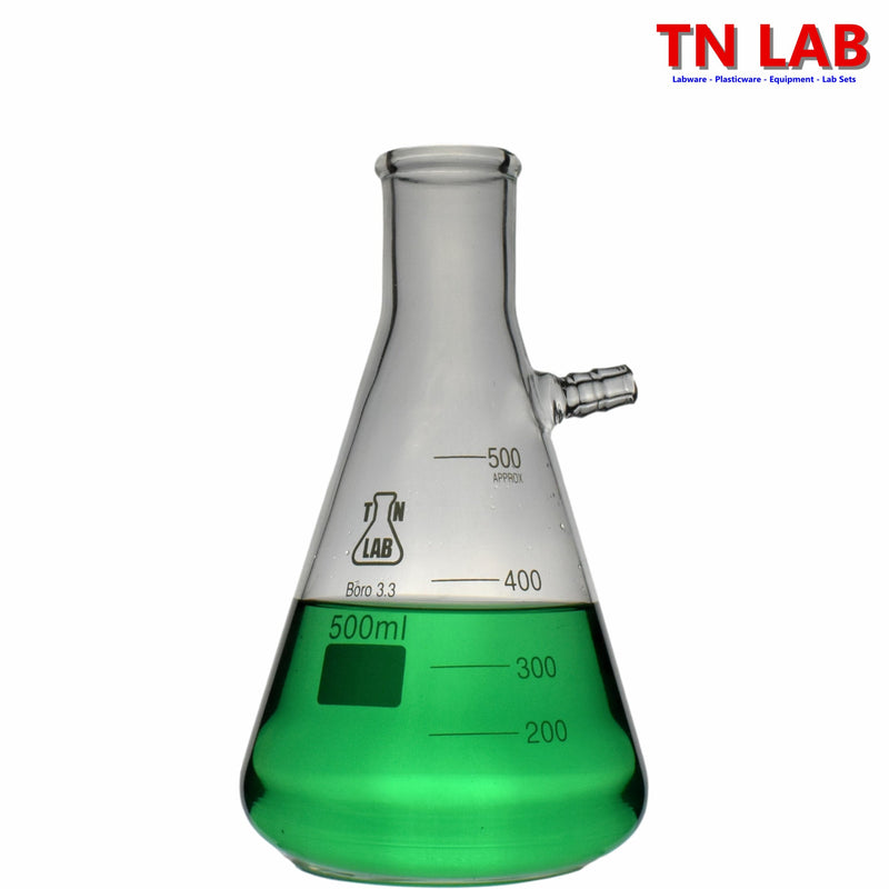 TN LAB Supply 500ml Filter Flask Vacuum Flask with Side Arm Buchner Funnel