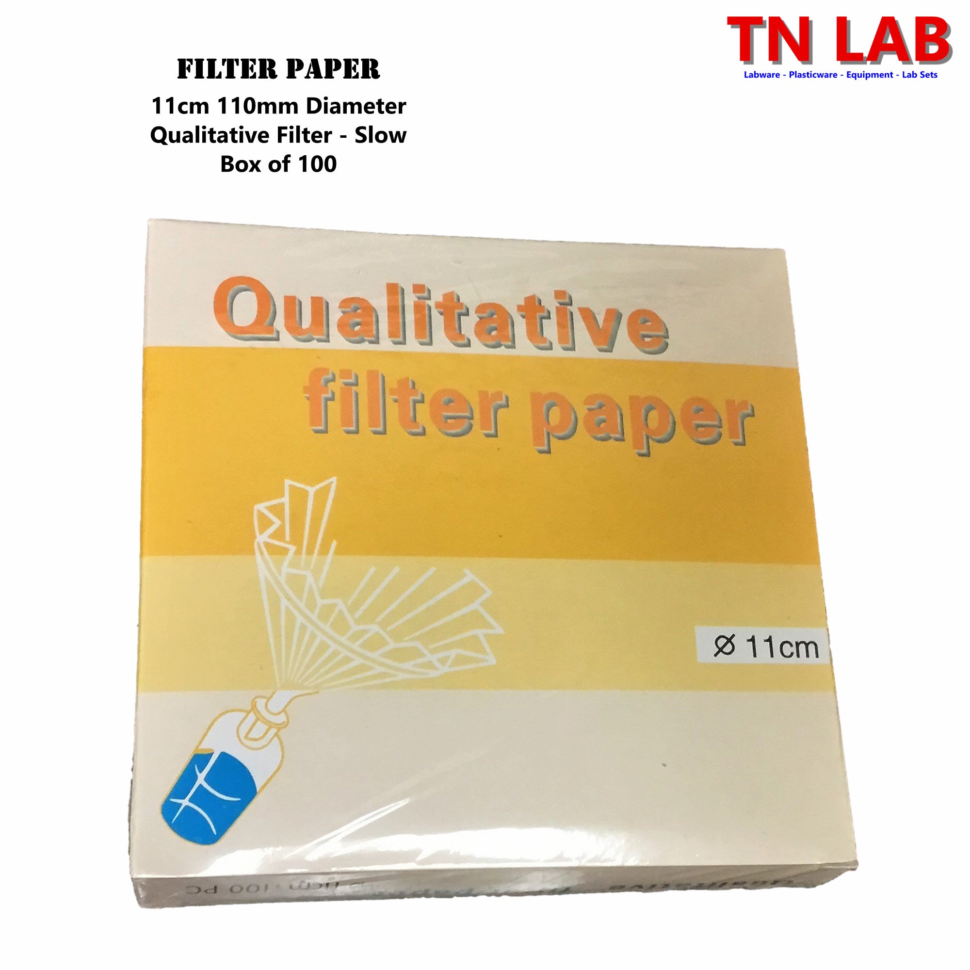 TN Lab Supply Filter Paper 11-15 Micron Qualitative Slow