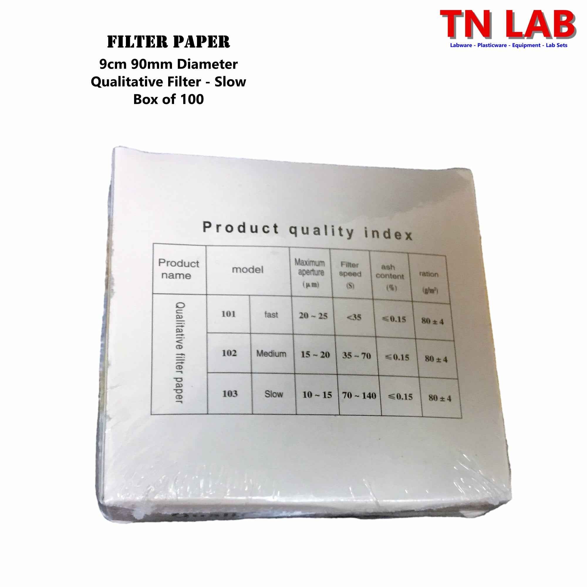 Filter Paper 11-15 Micron Qualitative Slow Size: 7-9-11-12.5-14-18cm