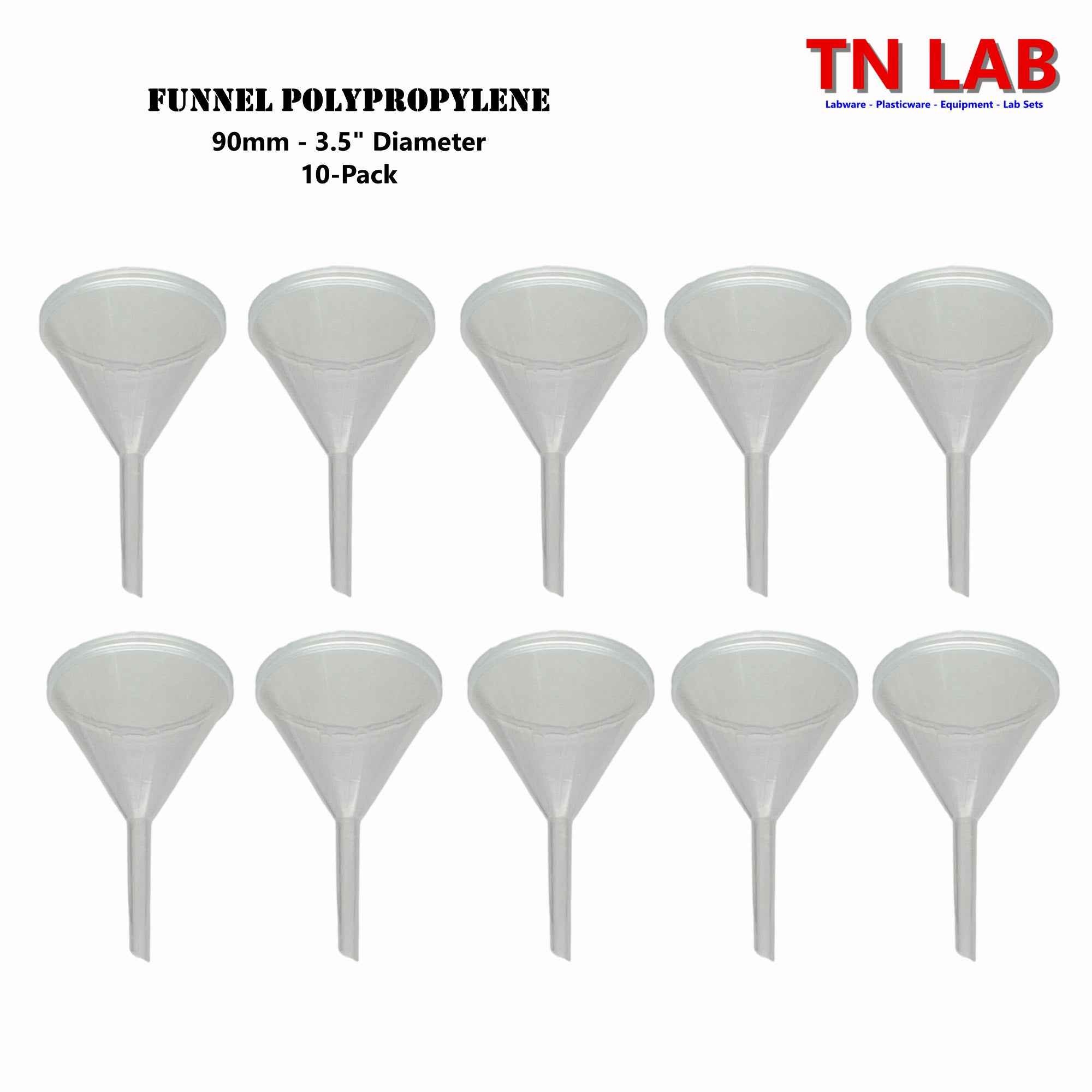 Funnel Polypropylene Short Stem 90 mm