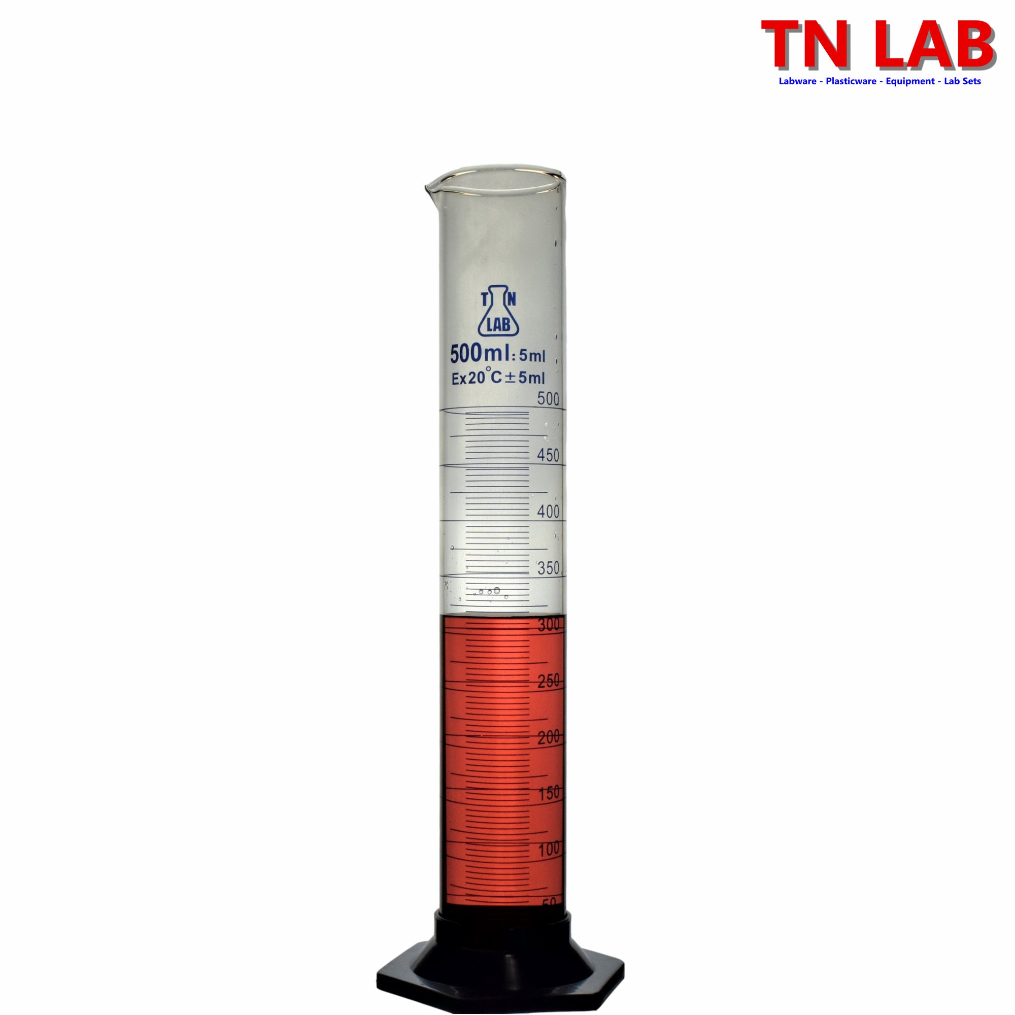 Measuring Cylinder 500ml Class A Borosilicate Glass with Plastic Base