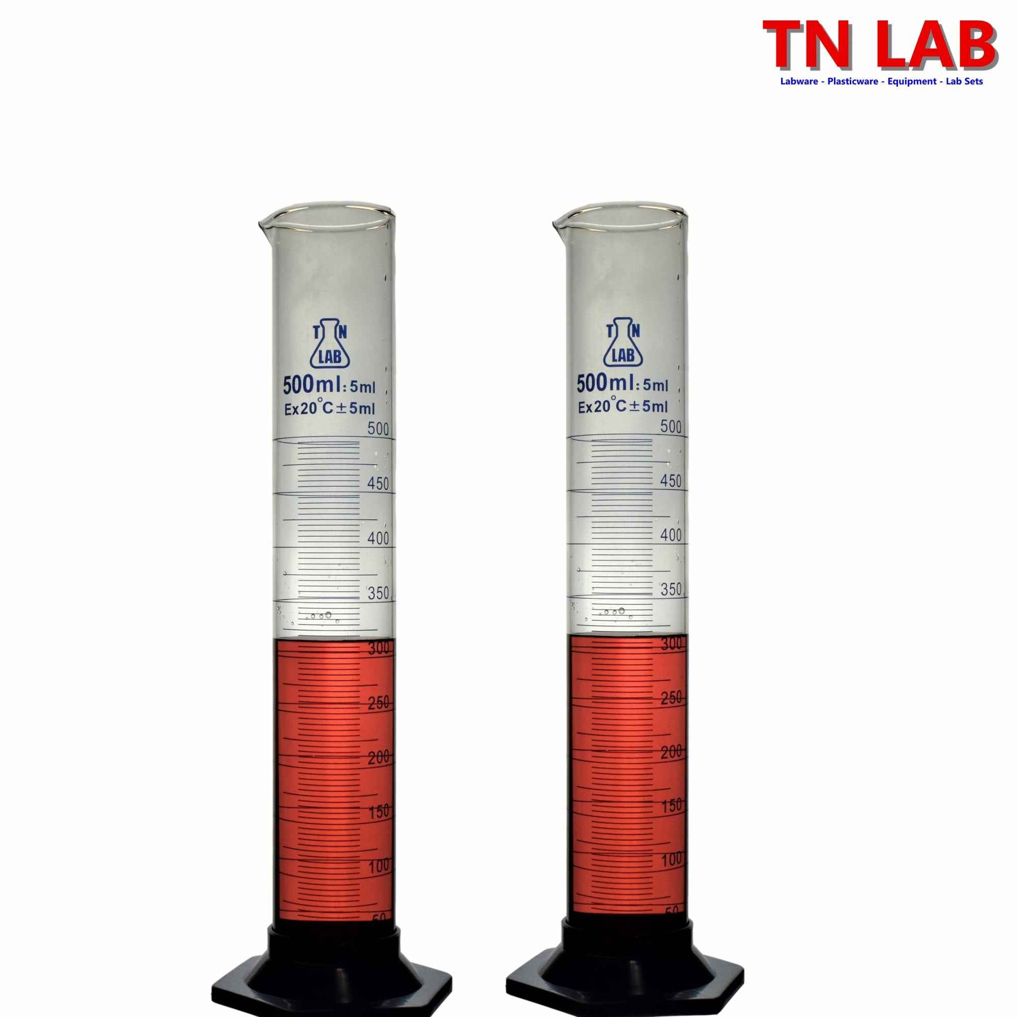 Measuring Cylinder 500ml Class A Borosilicate Glass with Plastic Base